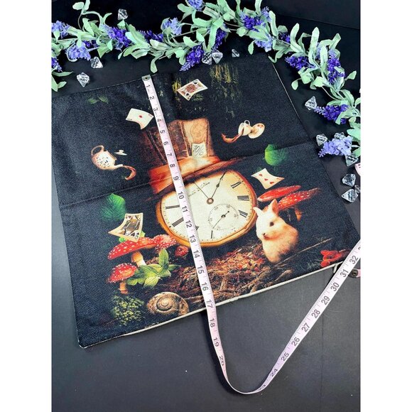 Alice Wonderland Accent Pillowcase Clock Rabbit Throw Pillow Cushion Cover Decor - Picture 5 of 14